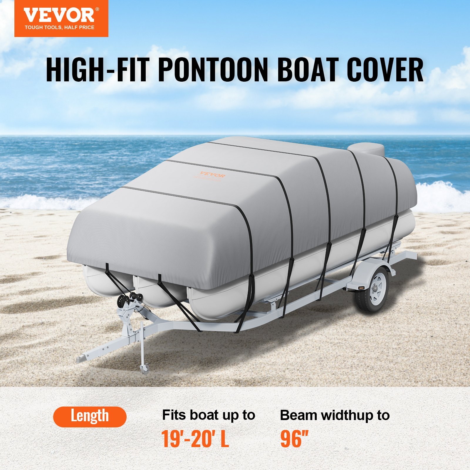 800D Waterproof Pontoon Boat Cover 19–20ft UV Resistant Heavy Duty - Image 5