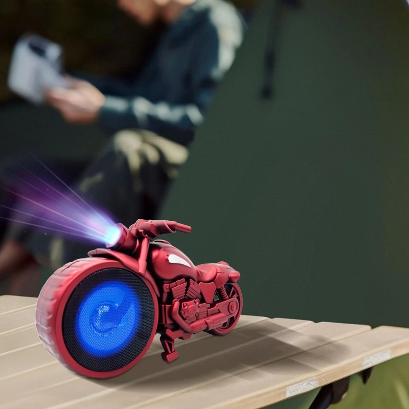 Motorcycle Shaped Bluetooth Speaker, Portable Wireless Speaker (Red)
