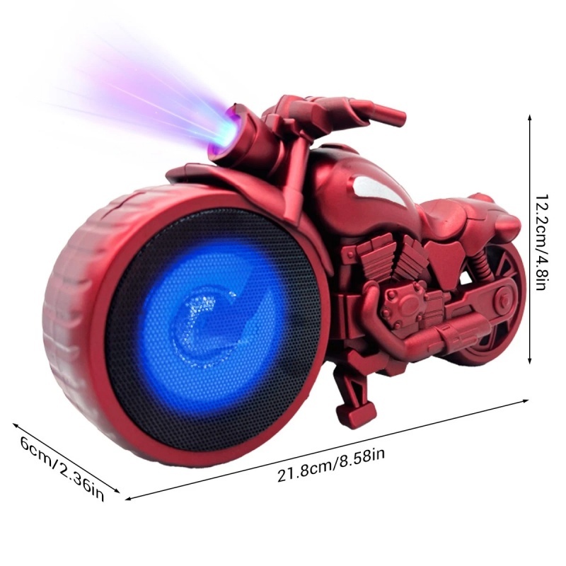Motorcycle Shaped Bluetooth Speaker, Portable Wireless Speaker (Red) - Image 6