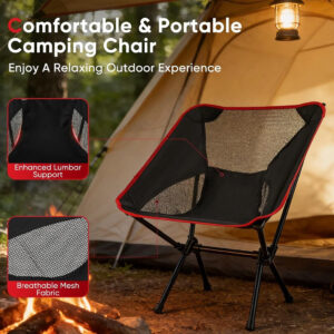 Lightweight Folding Camping Chair with Carry Bag , Durable Oxford Fabric, Metal Frame, Portable Outdoor Chair for Hiking, Picnic, and Camping