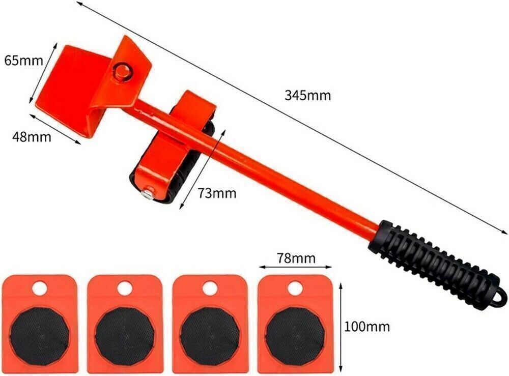 5PCS Heavy Duty Furniture Lifter & Shifter Set with Wheels for Easy Moving - Image 8