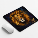 OmnicartGlobal Cosmic Lion Mouse Pad with Stitched Edges - Non-Slip Rubber Base - Image 3