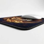 OmnicartGlobal Cosmic Lion Mouse Pad with Stitched Edges - Non-Slip Rubber Base - Image 4