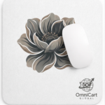 OmnicartGlobal Minimalist Floral Mouse Pad - Textured White Non-Slip Desk Mat