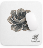 OmnicartGlobal Minimalist Floral Mouse Pad - Textured White Non-Slip Desk Mat