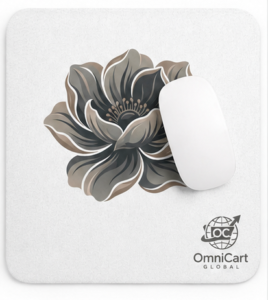 OmnicartGlobal Minimalist Floral Mouse Pad - Textured White Non-Slip Desk Mat