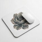 OmnicartGlobal Minimalist Floral Mouse Pad - Textured White Non-Slip Desk Mat - Image 4