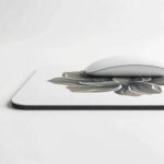 OmnicartGlobal Minimalist Floral Mouse Pad - Textured White Non-Slip Desk Mat - Image 3