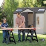 Lifetime Lockable Polyethylene Outdoor Storage Shed, 10' x 8', Tan & Brown (60005) - Image 5