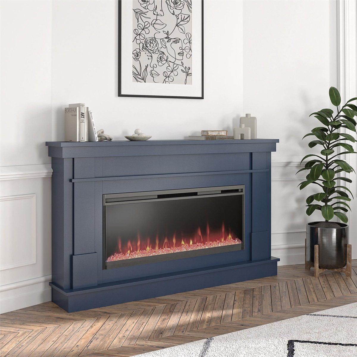 125-1.jpg Novogratz Waverly Wide Mantel Electric Fireplace - Image 1