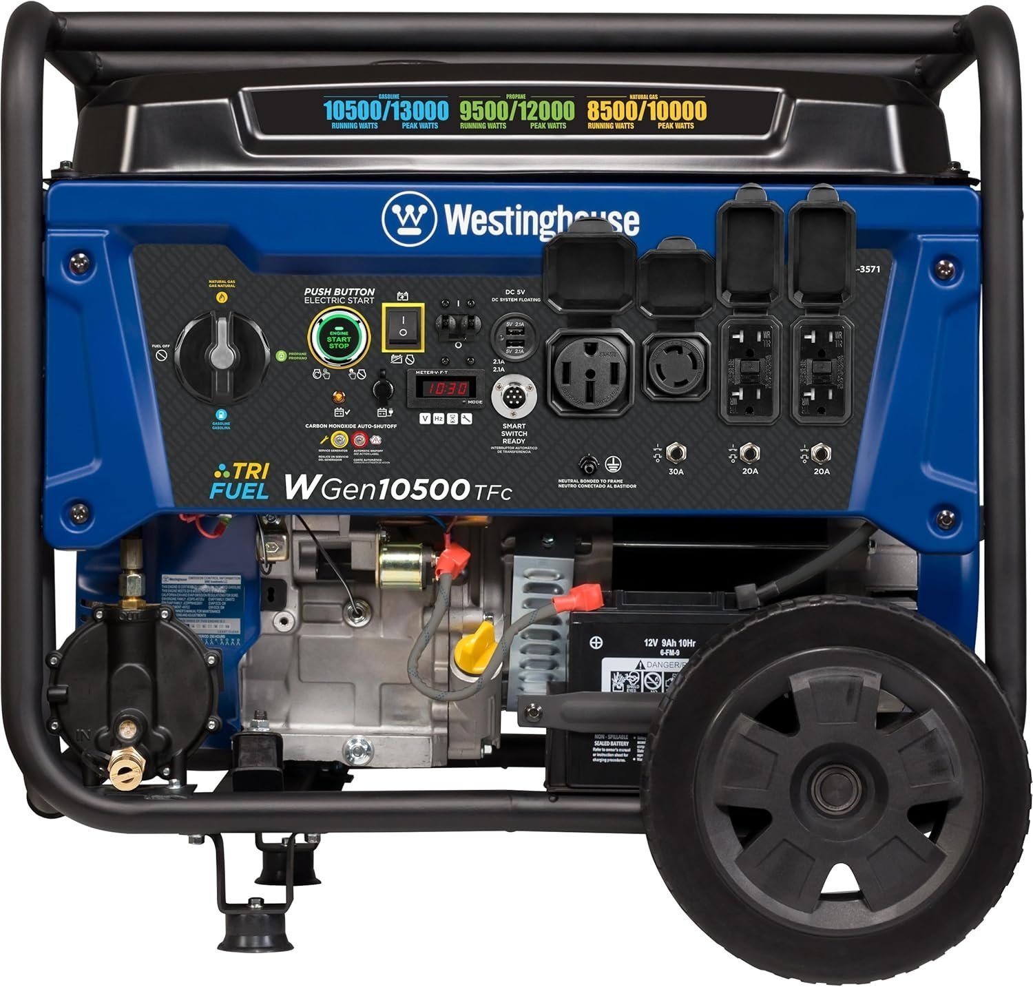 373.jpg Westinghouse 13,500 Peak Watt Dual Fuel Portable Generator - Image 1