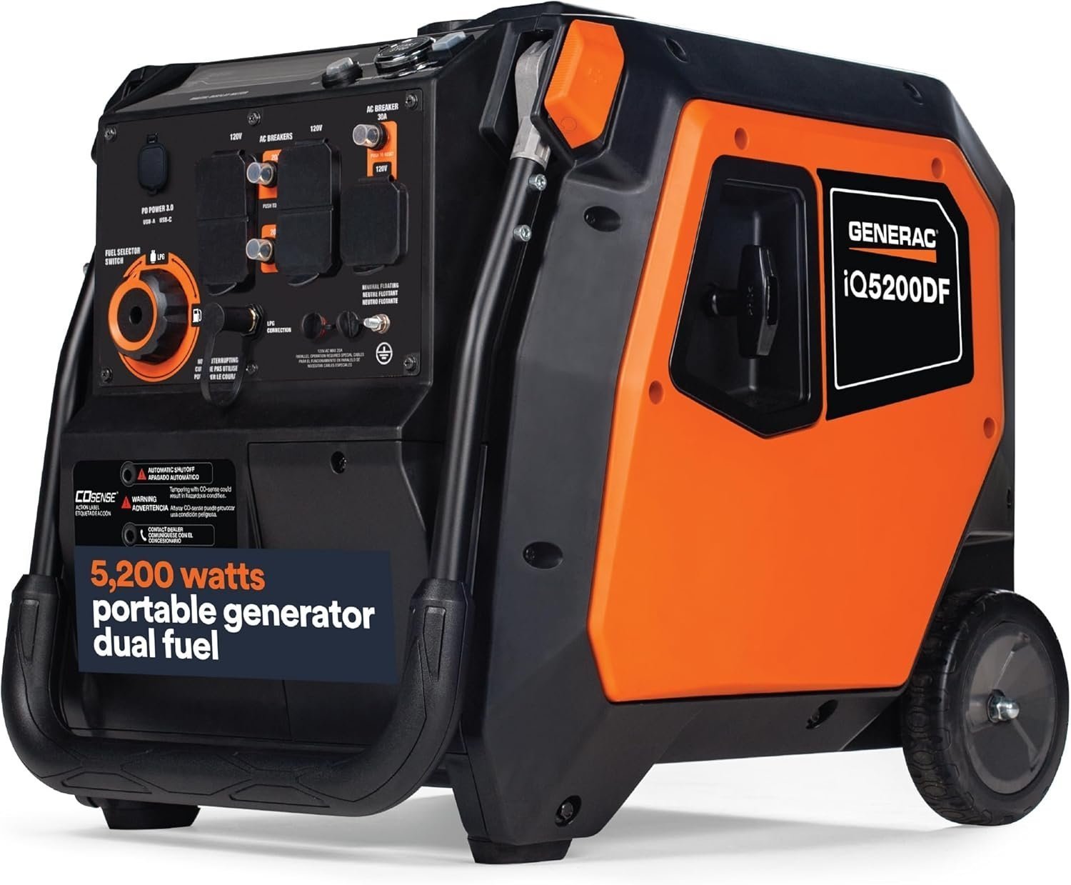 398.jpg Generac iQ5200 5200W Dual Fuel Portable Inverter Generator - Image 1
