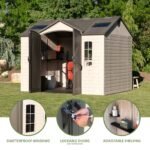 Lifetime Lockable Polyethylene Outdoor Storage Shed, 10' x 8', Tan & Brown (60005) - Image 3