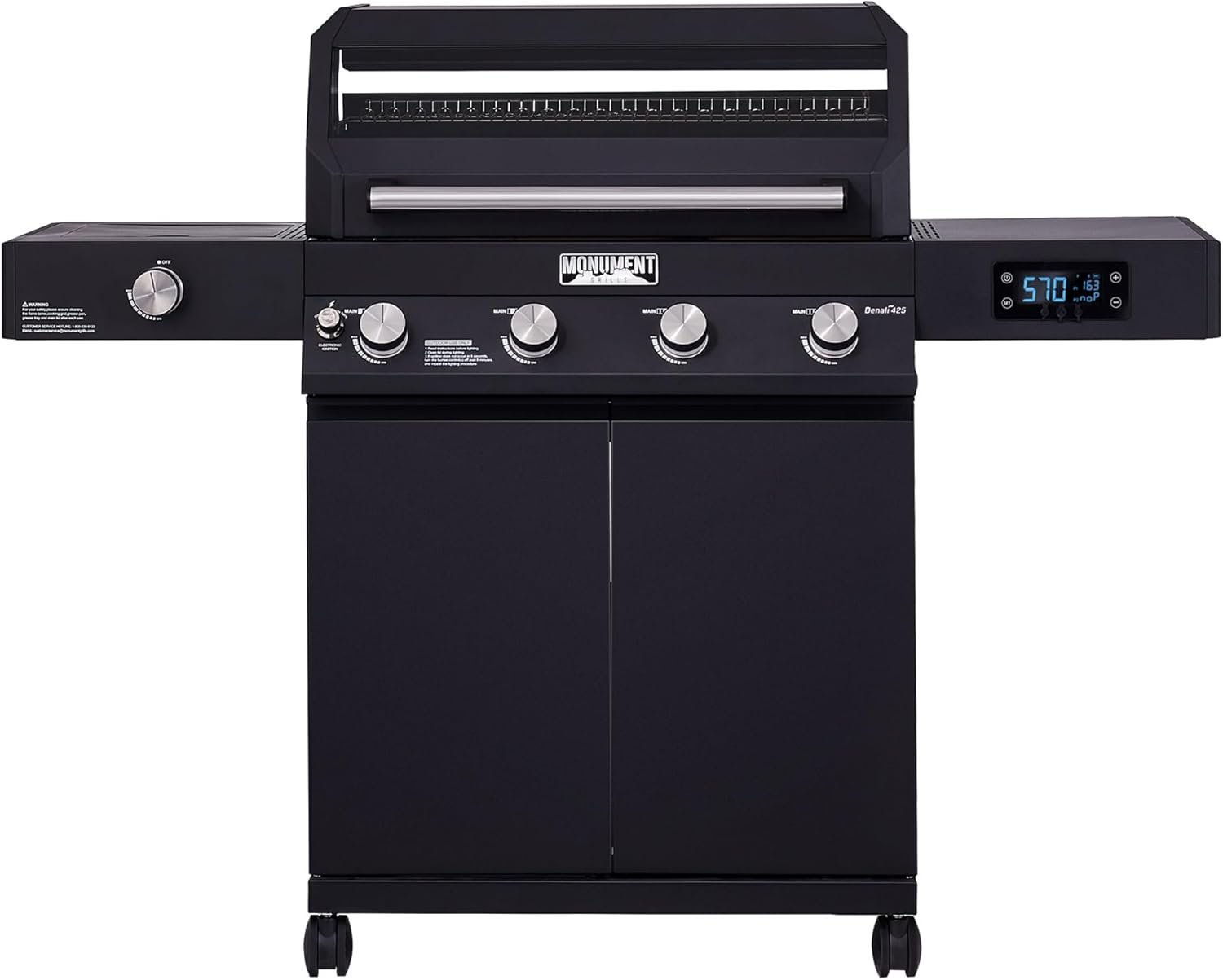 61hYb2TakL._AC_SL1500_.jpg Monument Grills Denali 425 Black Smart Tech Propane Gas Grill - Image 1