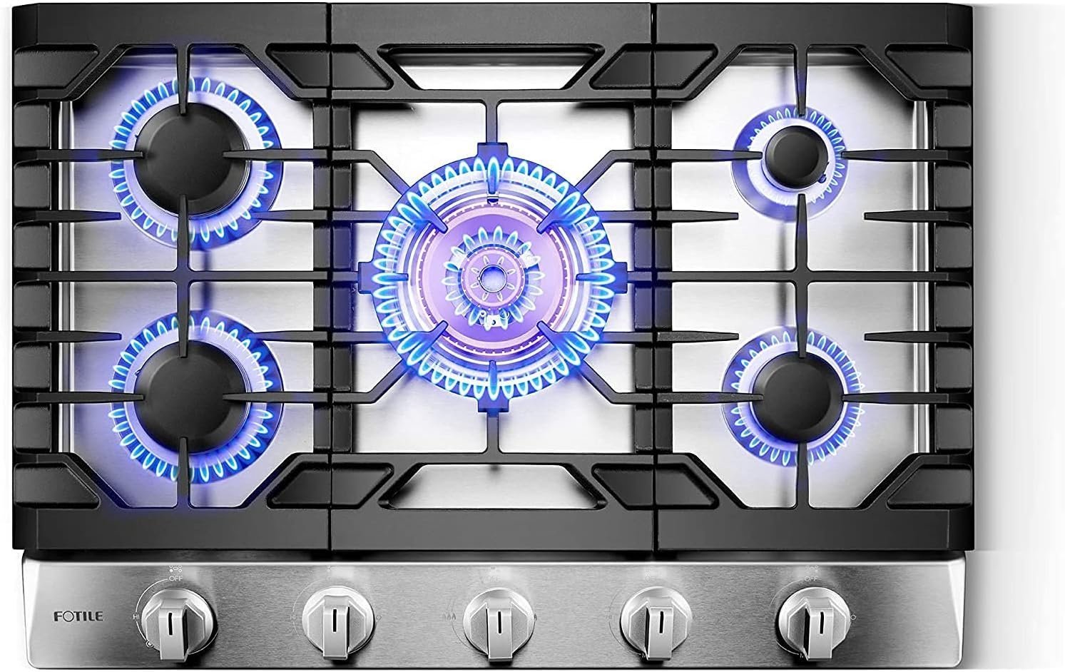712qeUThXqS._AC_SL1500_.jpg Fotile 30" Tri-Ring Gas Cooktop GLS30501 - Image 1