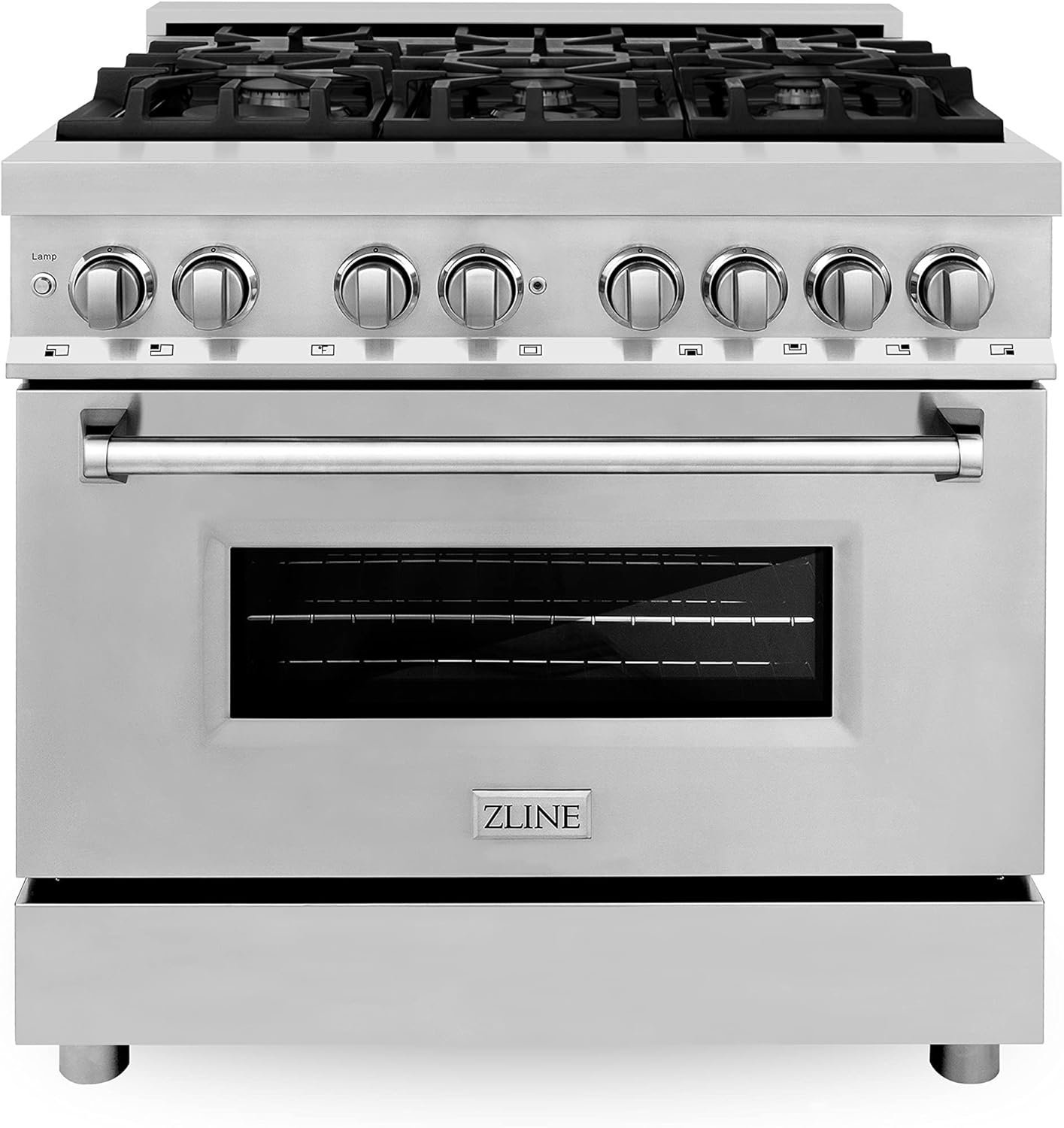 71snAGUTLML._AC_SL1500_.jpg ZLINE 36 in. 4.6 cu. ft. Legacy Dual Fuel Range with 6 Burner Gas Cooktop and Electric Convection Oven in Stainless Steel (RA36) - Image 1
