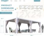 EROMMY 12'x24' Outdoor Louvered Pergola Gazebo - Image 6