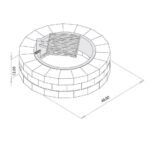 Necessories Wood Burning Fire Pit Kit 48" w/ Cooking Grate, Concrete in Santa Fe - Image 3