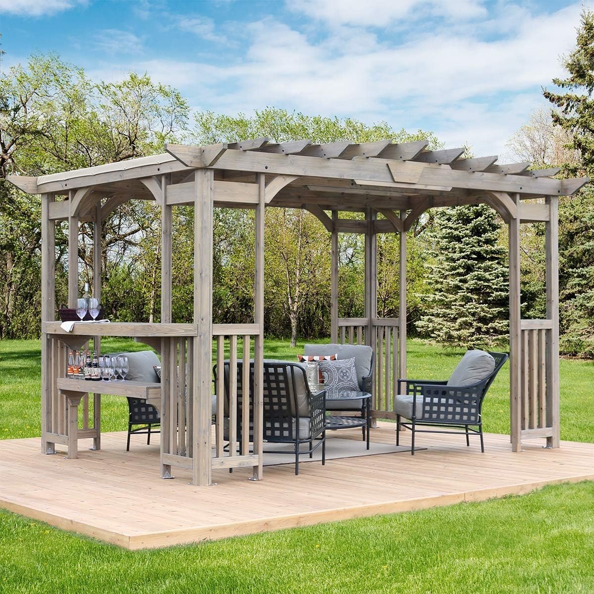 81T3oZP8SJL._AC_SL1200_.jpg Yardistry Madison Pergola YM11783 - Image 1