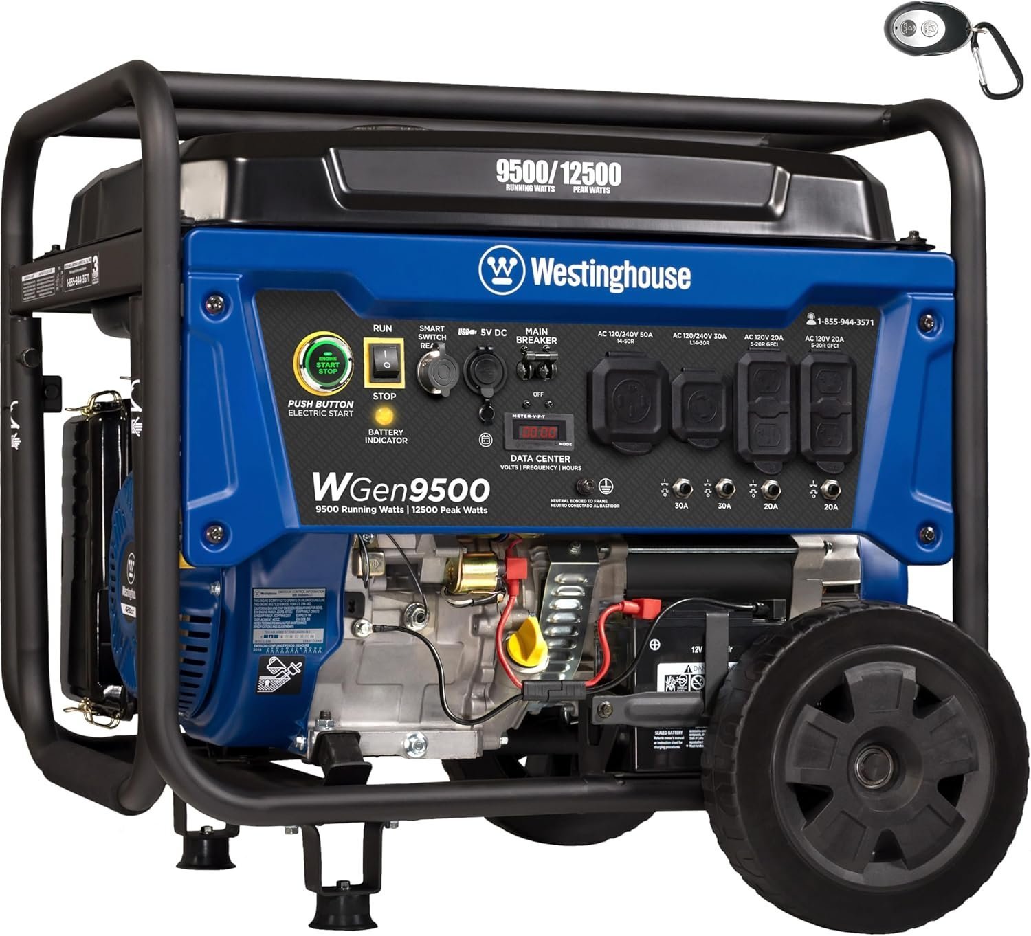 81kgBF4u-DL._AC_SL1500_.jpg Westinghouse 9500 Peak Watt Home Backup Portable Gas Powered Generator - Image 1