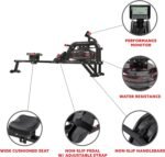 Sunny Health and Fitness Obsidian Surge Water Rowing Machine - Image 5