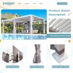 EROMMY 12'x24' Outdoor Louvered Pergola Gazebo - Image 3