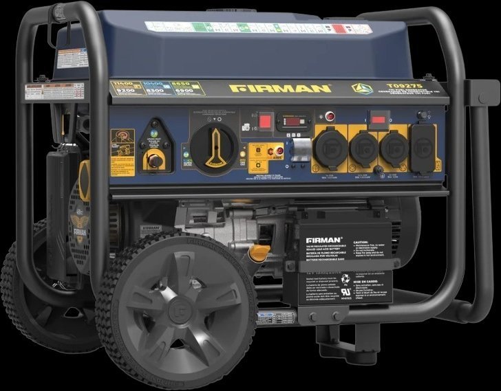 8d43de3a-77c8-4552-b3d3-7f2e1608959f.jpeg Firman Tri Fuel Portable Generator T09275 - Image 1