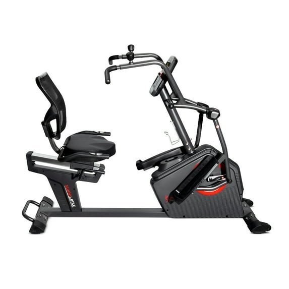9c36de5e-779a-42b2-bf2f-f679d2c4421f.jpeg Sunny Health & Fitness Smart Recumbent Cross Trainer Elliptical Exercise Bike - Image 1