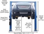 ATLAS Automotive Equipment 9OHSC-SS 2-Post Vehicle Overhead Lift, 11’9” Minimum Ceiling Height, 9,000lb Capacity, Clear Floor, 11'10" Height, 3-Stage Front and 2-Stage Rear Arms, for DIY/Hobbyists - Image 8