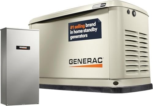 B07DV1VGGW-0-1755718007601.jpg Generac Guardian 22kW Home Standby Generator with 200 Amp Transfer Switch, Durable All Aluminum, WiFi Enabled with G-Force Engine, Easy to Use, Whole House Power Backup, Smart Outage Solution - Bisque - Image 1