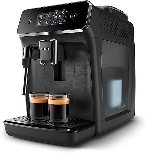 B07Z2X25SY-1-1755803066305.jpg Philips 1200 Series Fully Automatic Espresso Machine, Classic Milk Frother, 2 Coffee Varieties, Intuitive Touch Display, 100% Ceramic Grinder, AquaClean Filter, Aroma Seal, Black (EP1220/04) - Image 1