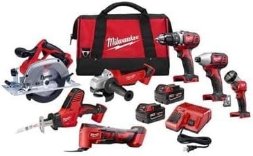 B088G34KK4-0-1756242016979.jpg Milwaukee M18 Cordless Combo Kit (7-Tool) with Two 3.0 Ah Batteries, Charger and Tool Bag - Image 1