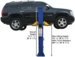 ATLAS Automotive Equipment 9KBPX 2-Post Lift/Hoist, Baseplate Style, 9'6" Minimum Ceiling Height, 9,000lb Capacity, Symmetric Arms, Dual Hydraulic Chain Drive Cylinders, for Low Ceiling Home Use - Image 5