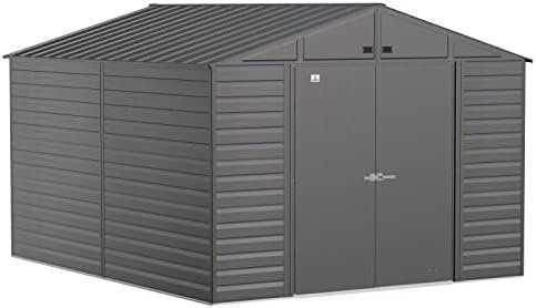 B08WCPL7J4-0-1756075804583.jpg Arrow Select 10' x 12' Outdoor Lockable Steel Storage Shed Building, Charcoal - Image 1