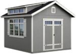 Handy Home Products Windemere 10x12 Do-it-Yourself Wooden Storage Shed with Floor, Beige