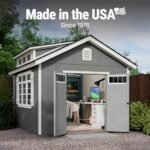Handy Home Products Windemere 10x12 Do-it-Yourself Wooden Storage Shed with Floor, Beige - Image 3