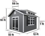 Handy Home Products Windemere 10x12 Do-it-Yourself Wooden Storage Shed with Floor, Beige - Image 8
