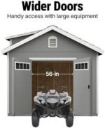 Handy Home Products Windemere 10x12 Do-it-Yourself Wooden Storage Shed with Floor, Beige - Image 9