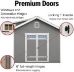 Handy Home Products Windemere 10x12 Do-it-Yourself Wooden Storage Shed with Floor, Beige - Image 10