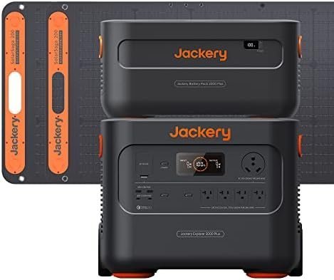 B0C6DP7VXX-0-1755726652460.jpg Jackery Solar Generator 4000 Kit, Explorer 2000 Plus and 1X PackPlus E2000 Plus Expandable Battery with 2X200W Solar Panel, 4085 Wh LiFePO4, 3000W Output for Outdoor RV Camping & Home Emergency - Image 1