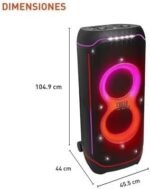 JBL Partybox Ultimate - Multi Purpose Party Speaker, with Wi-fi & Bluetooth Connectivity, Wireless, Lightshow, IPx4 Slashproof, Dual Mic & Guitar Inputs, Handle & Sturdy Wheels, Black - Image 6