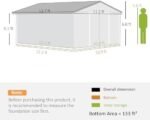 Outsunny 11' x 13' Outdoor Storage Shed, Garden Tool Metal Shed with Foundation Kit, Double Lockable Door, Air Vents and Sloping Roof, for Backyard, Patio, Lawn, Light Gray - Image 8