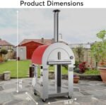 Empava Pizza Oven with Open Shelf and Wheels for Outdoor Kitchen, Wood Fire for Grill & Camping Backyard Party in Stainless Steel, 38.6 Inch, Italian Red - Image 5