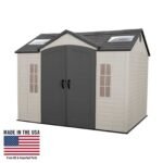 Lifetime Lockable Polyethylene Outdoor Storage Shed, 10' x 8', Tan & Brown (60005) - Image 8