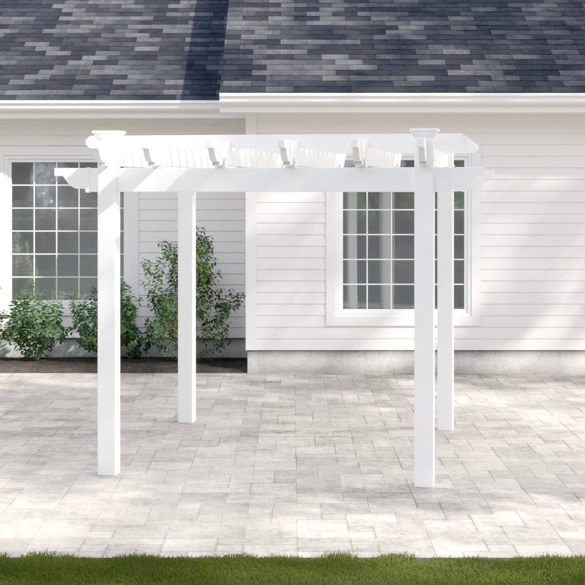 QueensbrookTaquarius9.5Ft.Wx9_.5Ft.DVinylPergola.jpg Red Barrel Studio Queensbrook Taquarius Pergola - Image 1