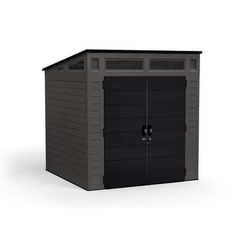 df536596-9536-4acc-ab7c-231820a8f66b.jpg Suncast Modernist 7 ft. x 7 ft. Resin Vertical Pent Storage Shed with Floor Kit - Image 1
