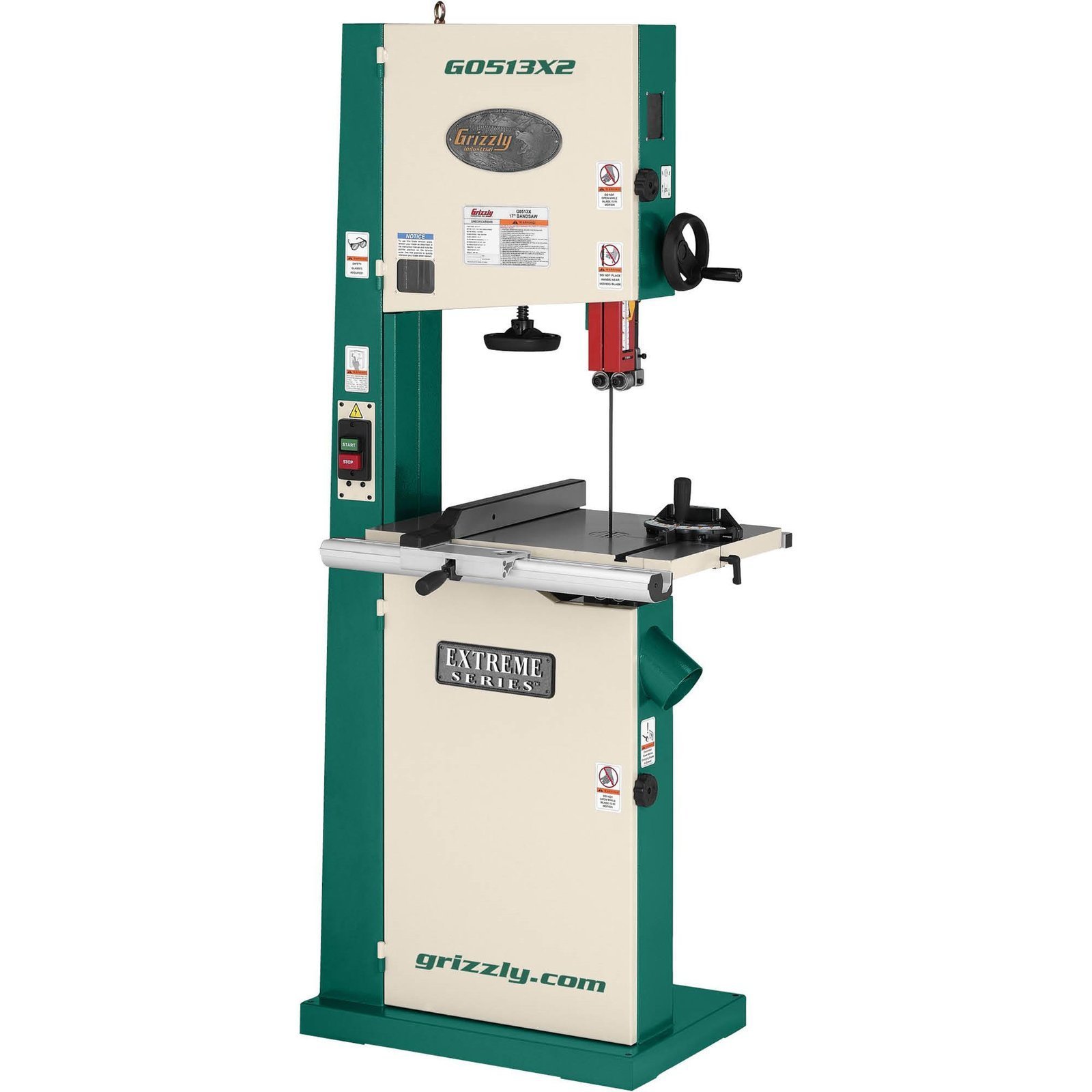g0513x2-40237fe4ef8efe0a8255d46ed016cd1b.jpg Grizzly G0513X2 - 17" 2 HP Bandsaw w/ Cast-Iron Trunnion - Image 1