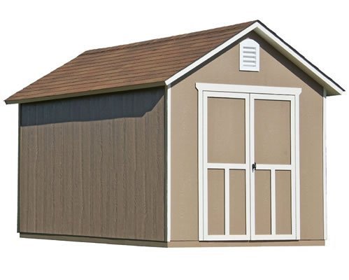 handy-home-meridian-tan-wood-shed_499x400.jpg Handy Home Meridian Wooden Storage Shed - Multiple Sizes - Image 1
